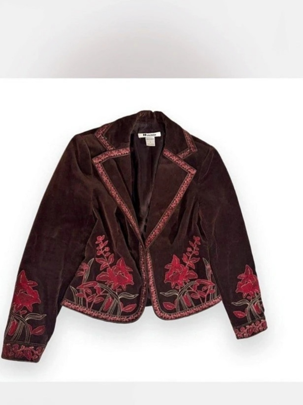 Nycard Floral Embroidered Jacket Size 4 Like New